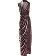 RICK OWENS LIMO VELVET MAXI DRESS,P00324763