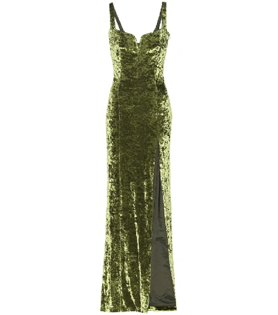 Galvan Solstice Velvet Dress Sapphire In Green