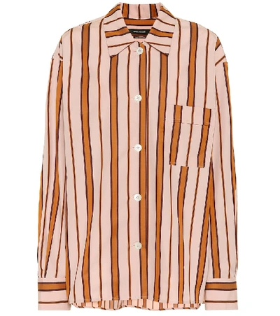 Isabel Marant Uliana Button-front Long-sleeve Striped Blouse In Light Pink