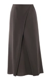 LAKE STUDIO WRAP FRONT MIDI SKIRT,R19S3