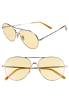 OLIVER PEOPLES ROCKMORE 58MM AVIATOR SUNGLASSES - SILVER,OV1218S-0158M
