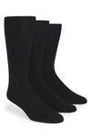 Calvin Klein 3-pack Wide Rib Dress Socks In Navy