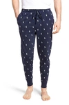 Polo Ralph Lauren Pony Print Pajama Jogger Pants In Cruise Navy/ White