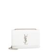 SAINT LAURENT SMALL KATE GRAINED LEATHER CROSSBODY BAG - WHITE,469390BOW0N