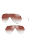 Ray Ban 133mm Shield Sunglasses - Green/ Red Gradient Mirror In Red Gradient Mirror