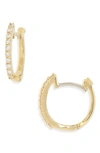 Roberto Coin 18k Yellow Gold Baby Diamond Huggie Hoop Earrings In White/gold