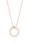 Roberto Coin Diamond Circle Pendant Necklace In Rose Gold