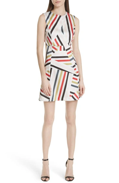 Milly Alexa Directional-striped Shift Dress In Multi