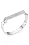 Monica Vinader Signature Diamond Pavé Bangle In Silver/ Diamond