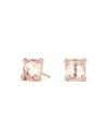 David Yurman Chatelaine Stud Earrings With Morganite And Diamonds In 18k Rose Gold, 8.5mm
