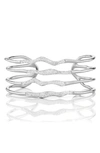 Monica Vinader Fiji Diamond Pave Toggle Petite Bracelet In Silver. Diamond