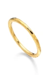 Monica Vinader Siren Hammered Stacking Ring In Gold
