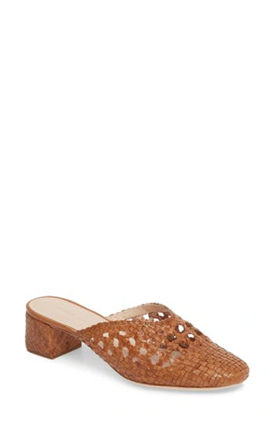 Loeffler Randall Lulu Woven Leather Mules In Timber Brown