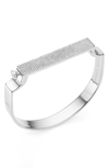 Monica Vinader Signature Petite Diamond Bangle In Silver/ Diamond