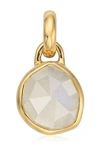 Monica Vinader Siren Medium Bezel Pendant Charm In Moonstone/ Yellow Gold
