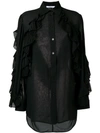 GIVENCHY RUFFLED STYLE TRANSPARENT BLOUSE