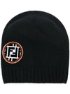 FENDI FF logo patch beanie