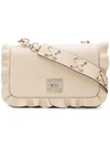 RED VALENTINO RED VALENTINO RED(V) ROCK RUFFLES SHOULDER BAG - NEUTRALS