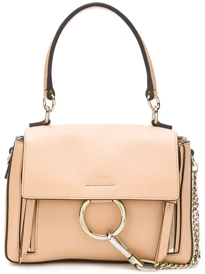 Chloé Chloe Mini Faye Calfskin & Suede Day Bag In Neutrals In Beige