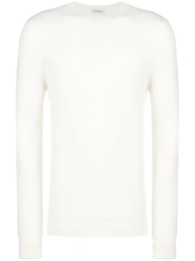 Al Duca D'aosta Long-sleeve Fitted Sweater In White