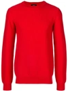 APC A.P.C. RIBBED SWEATER - RED