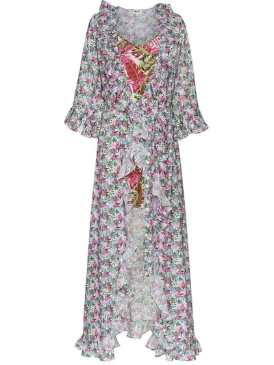 All Things Mochi Floral Print Maxi Wrap Dress In Pink