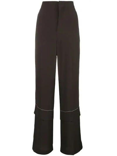 Marni Flared Long Trousers In Brown
