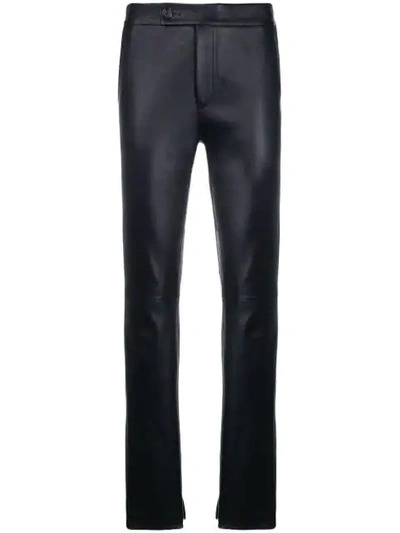Helmut Lang Straight-leg Leather Suit Pants In Black
