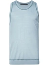 MACKINTOSH 0002 MACKINTOSH 0002 CONTRAST EDGE TANK TOP - 蓝色