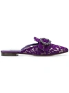 DOLCE & GABBANA DOLCE & GABBANA JACKIE FLAT MULES - PURPLE