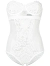 ELSE ELSE LACE AND NET BODYSUIT - 白色