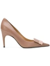 Sergio Rossi Sr1 Logo-plaque 75mm Pumps In Neutrals