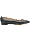 Chloé Lauren Ballerinas In Black Leather In Black