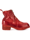 GUIDI GUIDI ZIP FRONT ANKLE BOOTS - RED