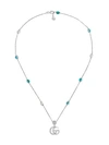 Gucci Silver Pendant Double G Necklace In Metallic