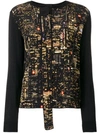 MARC JACOBS PRINTED FRONT TIE NECK CARDIGAN