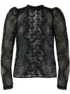 SELF-PORTRAIT PUFF-SLEEVED LACE BLOUSE