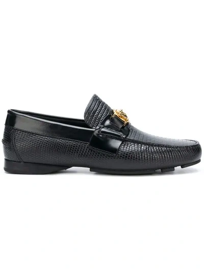 Versace Textured Medusa Loafers In K41t