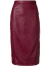STELLA MCCARTNEY STELLA MCCARTNEY 纯色铅笔裙 - 红色