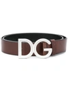 Dolce & Gabbana Logo Buckle Belt In Brown