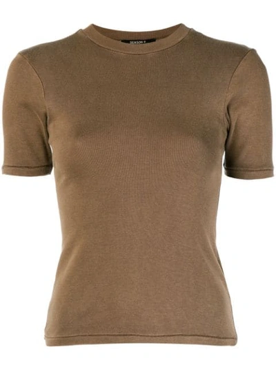 Yeezy Season 6 Shrunken T-shirt In Brown