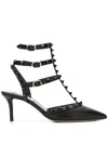 Valentino Garavani Patent Rockstud Pumps With Matching Straps And Studs 65 Mm Woman Black 41.5 In Black