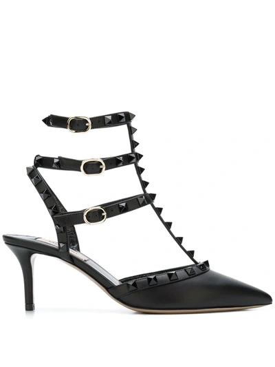 Valentino Garavani Patent Rockstud Pumps With Matching Straps And Studs 65 Mm Woman Black 41.5
