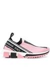 Dolce & Gabbana Sorrento Logo-print Mesh Sneakers In Rosa Bianco