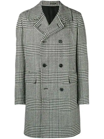 Givenchy Houndstooth Double-breasted Coat In Black/white