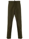 Dsquared2 Casual Cropped Chinos In Green