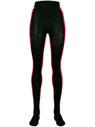 Calvin Klein 205w39nyc 侧条纹打底裤袜 - 黑色 In Black
