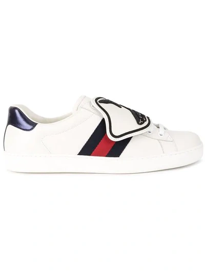 Gucci Ace Trainer With Shark Removable Patches In White