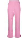 MSGM MSGM CROPPED TROUSERS - PINK