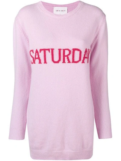 Alberta Ferretti Saturday Wool & Cashmere Jumper Dress In Pink